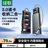 绿联Type-c读卡器USB高速SD*2/TF多合一闪传卡盒  适用单反相机电脑手机读取内存卡多功能收纳