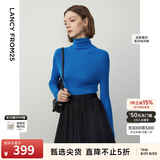 朗姿【C位针织 Basic衣橱】纯羊毛毛针织衫冬季新款修身长袖毛衣 舰队蓝色 M
