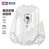 GENIOLAMODE品牌早秋卫衣男圆领宽松chic港风日系学生男女无帽衣服外套