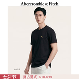 Abercrombie & Fitch经典小麋鹿图案情侣柔软纯棉短袖T恤上衣26春夏男装124-6014 黑色 M (180/100A)