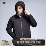 天石春秋3M新雪丽棉棉服男士外套短款连帽户外运动中间层薄夹克V160 黑色 连帽款 S （165/88A）
