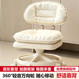 卓名万向轮小凳子家用客厅换鞋凳滑轮矮凳沙发凳靠背溜溜椅ZD08米色