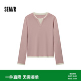 森马（Semir）森马毛衣女短款假两件含羊毛针织衫24冬新款保暖内搭109724107015