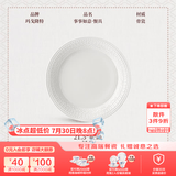 玛戈隆特乔迁礼纯白浮雕餐具碗碟套装骨瓷面饭碗汤碗散件多规格选事事如意 21.5CM*4CM汤盘