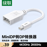 绿联Mini DP转DP转换器线 4K高清视频迷你dp雷电转接头 适用苹果微软笔记本接显示器 10445