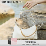 CHARLES&KEITH柔软拉链式褶皱单肩包腋下包包女包七夕礼物送女友CK2-40782472