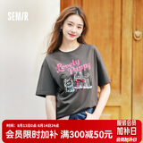 森马短袖t恤女萌宠印花上衣吸湿速干套头衫109325100005