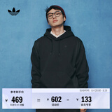 adidas简约宽松舒适运动连帽卫衣套头衫男阿迪达斯官方三叶草 黑色   2XL