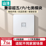 山泽网线网口网络面板 插座开关 通用超五/六/七类模块加厚86型 酒店办公室全屋布线专用  WAN-01
