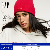 盖璞（GAP）女装春款撞色Logo宽松抓绒套头连帽衫卫衣上衣792499 浅灰白 M (165/88A) 亚洲尺码