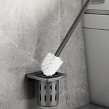 优勤（YOUQIN） 枪灰太空铝毛巾架浴巾架免打孔卫生间置物架浴室厕所挂件套装 【骑士灰】马桶刷