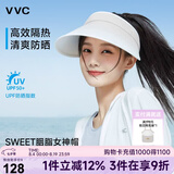 VVC防晒帽女遮阳帽子防紫外线空顶大檐渔夫帽子 渐变灰