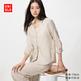优衣库法国麻衬衫/长袖女装衬衣26春夏新款483868 30 浅米色 L