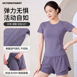 VICTORIATOURIST跑步运动套装女士超轻速干健身服专业马拉松大码瑜伽服户外训练服