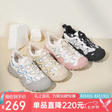 骆驼（CAMEL）丑萌登山鞋女时尚撞色户外休闲鞋 L24S076620 米/银/黄 37