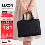 乐上（LEXON）单肩包女手提电脑包13.3英寸内胆包时尚斜挎包轻便商务公文包黑色