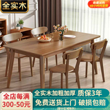 木叶私语（MUYESIYU） 全实木餐桌家用小户型餐桌椅组合现代饭桌橡胶木餐厅长方桌餐桌 胡桃色140*80*75桌+4把路易斯椅