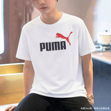 彪马（PUMA）t恤男短袖夏季时尚上衣透气亲肤印花T恤纯棉半袖宽松圆领短袖男 688948-92/白色 S
