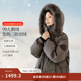茵曼（INMAN）2025冬季女装新款羽绒服女高充绒量石墨烯三防鹅绒九江保暖外套 深灰色 -18348244C S 154-160cm /91-100斤
