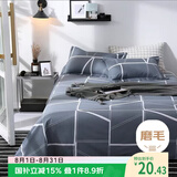 艾薇 A类水洗棉磨毛床单单件  双人家用被单床单 格调时代 230*250cm