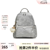 百思图春夏商场同款通勤大容量双肩背包书包短途旅行包女TY063CX5 银灰色TY063CX5 F