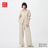 优衣库麻混纺舒适长裤/常规款女装/休闲裤26春夏新款482246 30 浅米色 XL