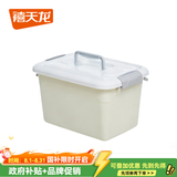 禧天龙加厚收纳箱大号搬家箱衣服玩具收纳箱带滑轮箱子塑料整理箱收纳盒 手提款8升【31*22*20厘米】白色 单只装【加厚带滑轮】