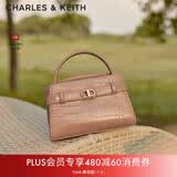 CHARLES&KEITH鳄鱼纹手提包斜挎婚包包女包生日礼物送女友CK2-50270880-1