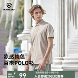诺诗兰（NORTHLAND）男士翻领短袖T恤户外防晒透气凉感速干polo衫男百搭