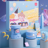 得力（deli）电动文具礼盒套装电动卷笔刀洞洞铅笔桌面吸尘器电动橡皮擦学生考试文具生日幼儿园开学礼物男女孩