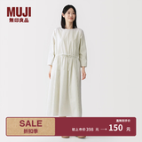 MUJI女式 轻盈 平纹套头连衣裙女装裙子长裙 26年春季连身裙 BC2QXC6S 米白色条纹 S (155/80A)