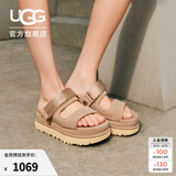 UGG夏季新款女士时尚舒适炫金系列厚底露趾魔术贴休闲凉鞋1167399 SAN | 沙色 39 39码及以下建议拍大一码