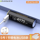 德力普（Delipow）USB充电锂电池 5号4070mWh大容量1.5V恒压type-c快充便携适用相机闪光灯玩具鼠标手柄遥控器电子锁 5号4070mWh锂电池【1节】赠Type-c线