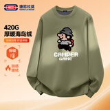 GENIOLAMODE加绒卫衣男士冬季2026新款重磅420G加厚保暖套头打底内搭长袖t恤