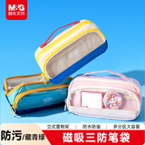 晨光（M&G）【宇宙帮帮忙同款】磁吸三防笔袋 文具盒铅笔盒文具袋男女孩小学生初高中生大容量防污藏青绿