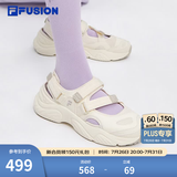 斐乐（FILA）FUSION斐乐玛丽珍凉鞋女鞋凉拖魔术贴海螺沙滩鞋 古白色/燕麦色-AO 38
