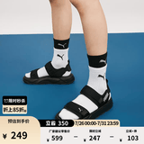 彪马（PUMA）厚底沙滩透气魔术贴运动凉鞋男女新款夏季RSSANDAL374862 黑色-水泥灰-02 39