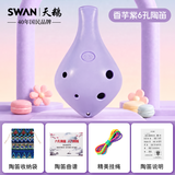 天鹅（SWAN）T3入门防摔款树脂陶笛儿童初学者小学生专用6孔AC中音课堂推荐 紫