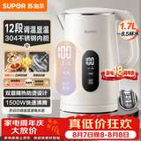 苏泊尔（SUPOR）1.7L显温度烧水壶304 不锈钢 多段调温保温 母婴冲奶粉器电热水壶 恒温水壶 SW-17J85A