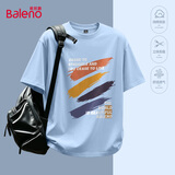 班尼路（Baleno）短袖t恤男夏季新款美式潮牌宽松纯棉五分袖上衣重磅休闲百搭衣服