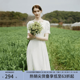 范思蓝恩月光裙 白色连衣裙女夏初恋领证小白裙24FS12002 白色 M