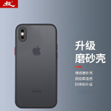 暴走 适用苹果x/xs手机壳 iPhoneX/XS保护套镜头全包防摔防指纹魔方硅胶直边撞色透明磨砂男女款 幻夜黑