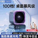 VENIDER【真100档高速冷风】桌面小风扇制冷超长续航小型充电空气循环电风扇宿舍办公室静音厨房家用学生