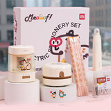 得力（deli）卡皮巴拉学生电动文具套装礼盒电动卷笔刀铅笔桌面吸尘器电动橡皮擦考试生日幼儿园开学礼物男女孩