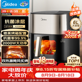 美的（Midea）空气炸锅 蒸烤一体 可视窗口 上下双热源免翻面 多功能家用 实用大容量6L 金属内腔KZC6054