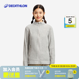 迪卡侬（DECATHLON）保暖户外抓绒衣外套男女运动宽松秋摇粒绒外套冲锋衣内胆 女款-全拉链-浅灰色 M