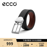 爱步（ECCO）男士方扣牛皮皮带礼盒商务休闲腰带黑色910589290922黑色/深棕色
