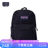 JANSPORT杰斯伯书包轻便双肩包男女旅行包简约背包电脑包学生校园 4QUE008爵士黑-侧袋+隔层