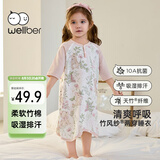 威尔贝鲁【吸湿排汗】婴儿睡袋夏季薄款儿童1-3岁睡衣睡裙 樱野兔100cm