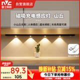 雷士（NVC）波纹猫眼感应灯带自粘橱柜灯磁吸入户玄关充电LED氛围灯黑色60cm